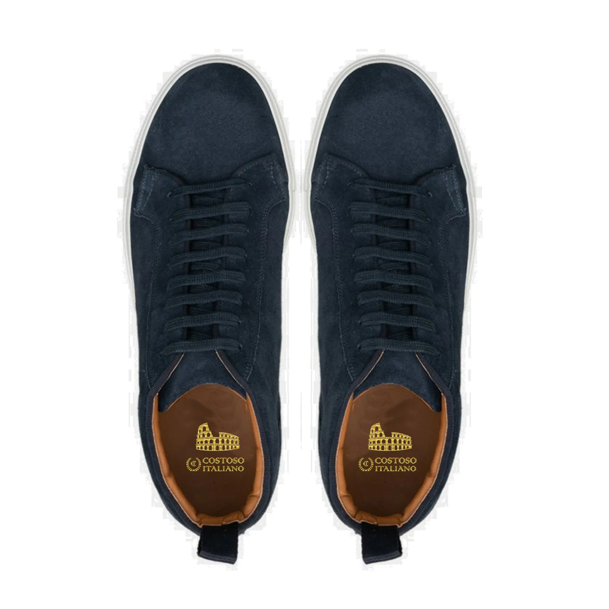 Height Increasing Navy Blue Suede Leather Angus Sneaker Boots sold by Costoso Italiano product image thumbnail 3