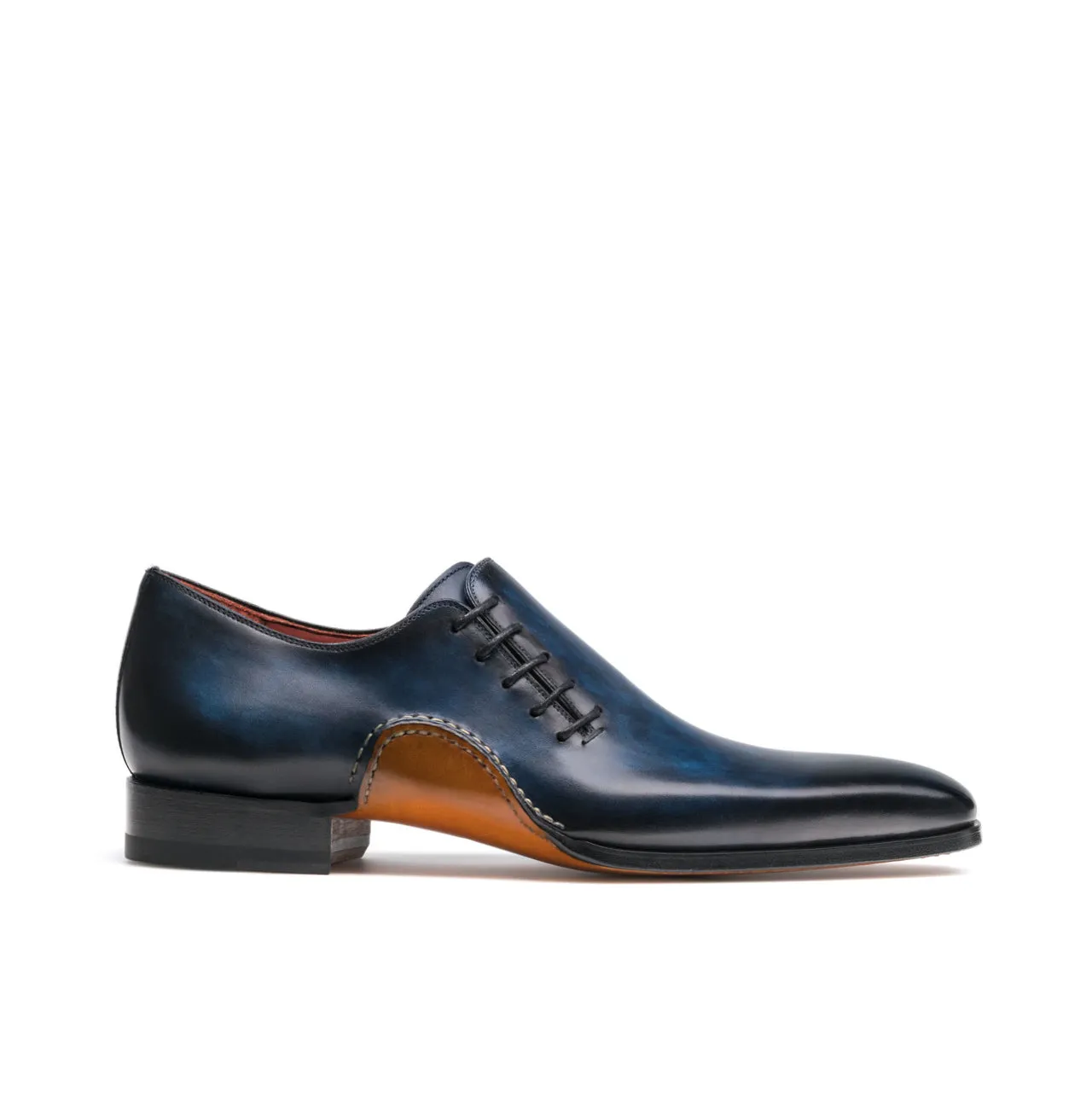 Height Increasing Navy Blue Leather Cobar Oxfords Shoes sold by Costoso Italiano product image thumbnail 2