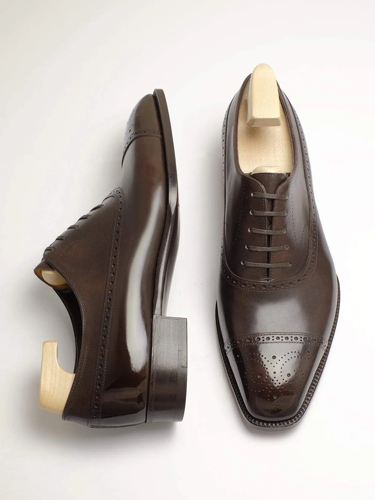 Brown Leather Callista Brogue Toe Cap Oxfords - Formal Shoes - SS23 sold by Costoso Italiano product image thumbnail 3