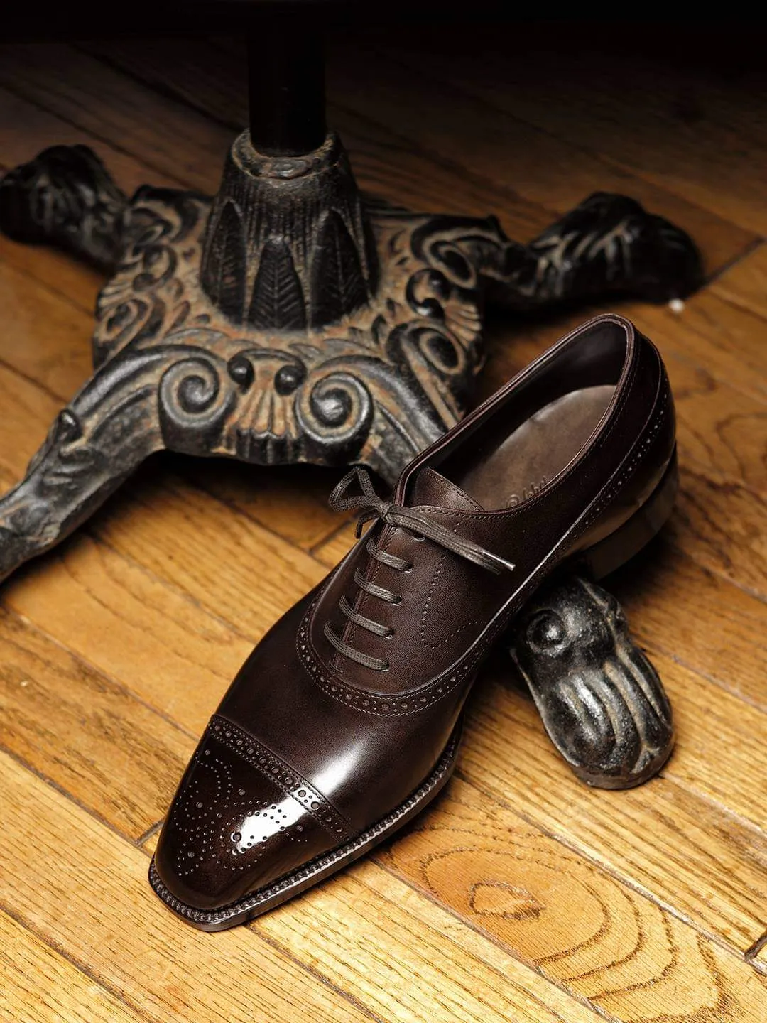 Brown Leather Callista Brogue Toe Cap Oxfords - Formal Shoes - SS23 sold by Costoso Italiano product image thumbnail 2