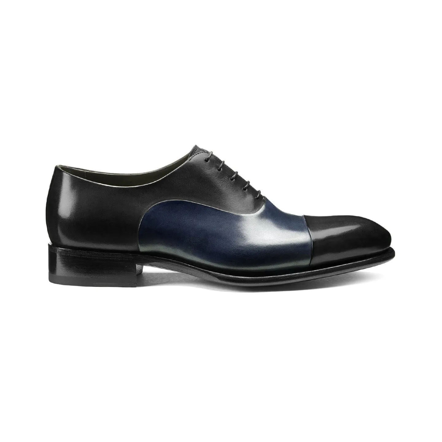 Height Increasing Black and Navy Blue Leather Woodford Balmoral Toe Cap Oxfords sold by Costoso Italiano product image thumbnail 2