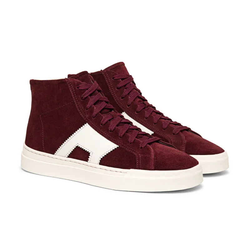 Burgundy Suede Wolfton Lace Up High Top Sneakers - AW24 sold by Costoso Italiano