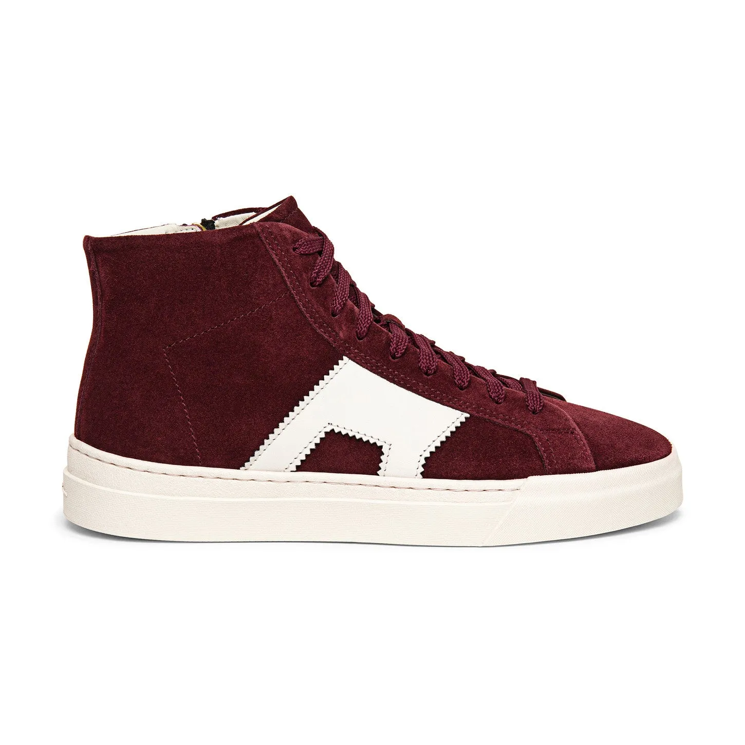 Burgundy Suede Wolfton Lace Up High Top Sneakers - AW24 sold by Costoso Italiano product image thumbnail 2