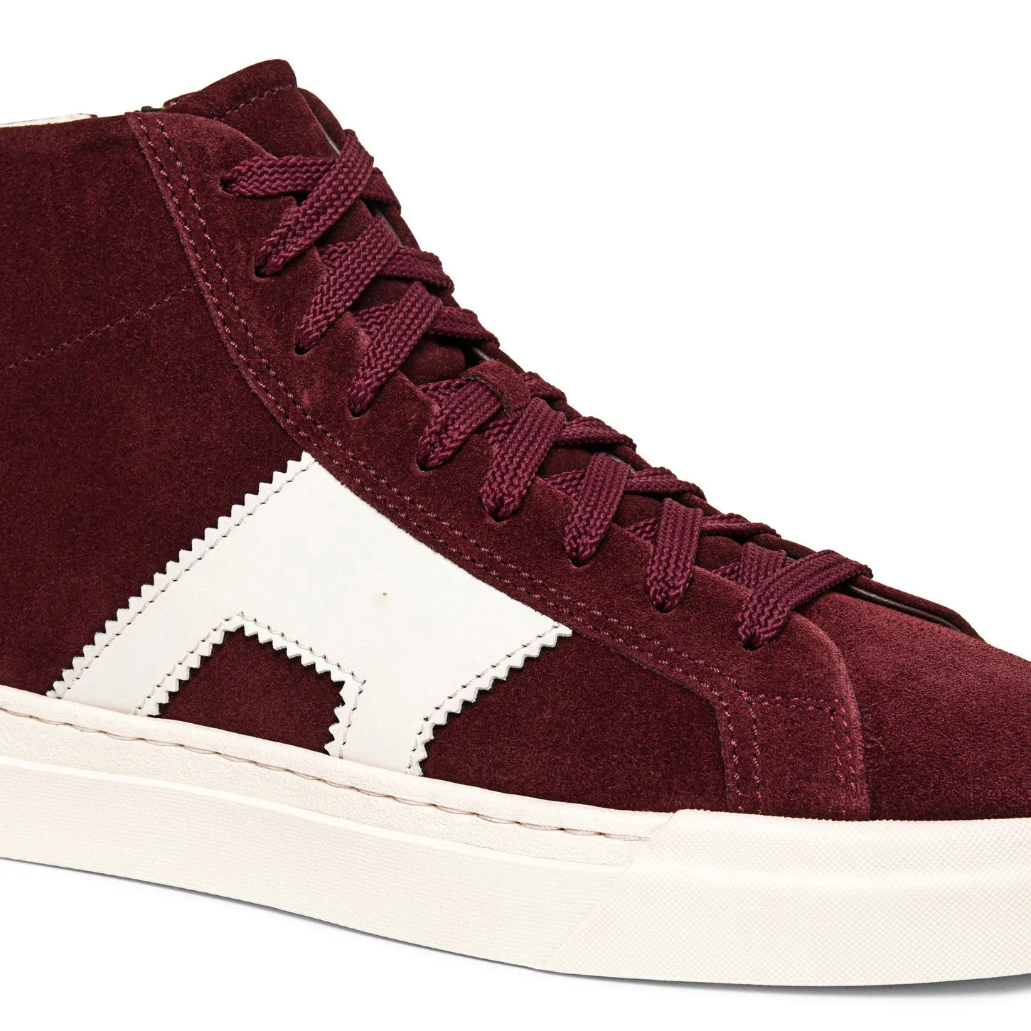 Burgundy Suede Wolfton Lace Up High Top Sneakers - AW24 sold by Costoso Italiano product image thumbnail 3