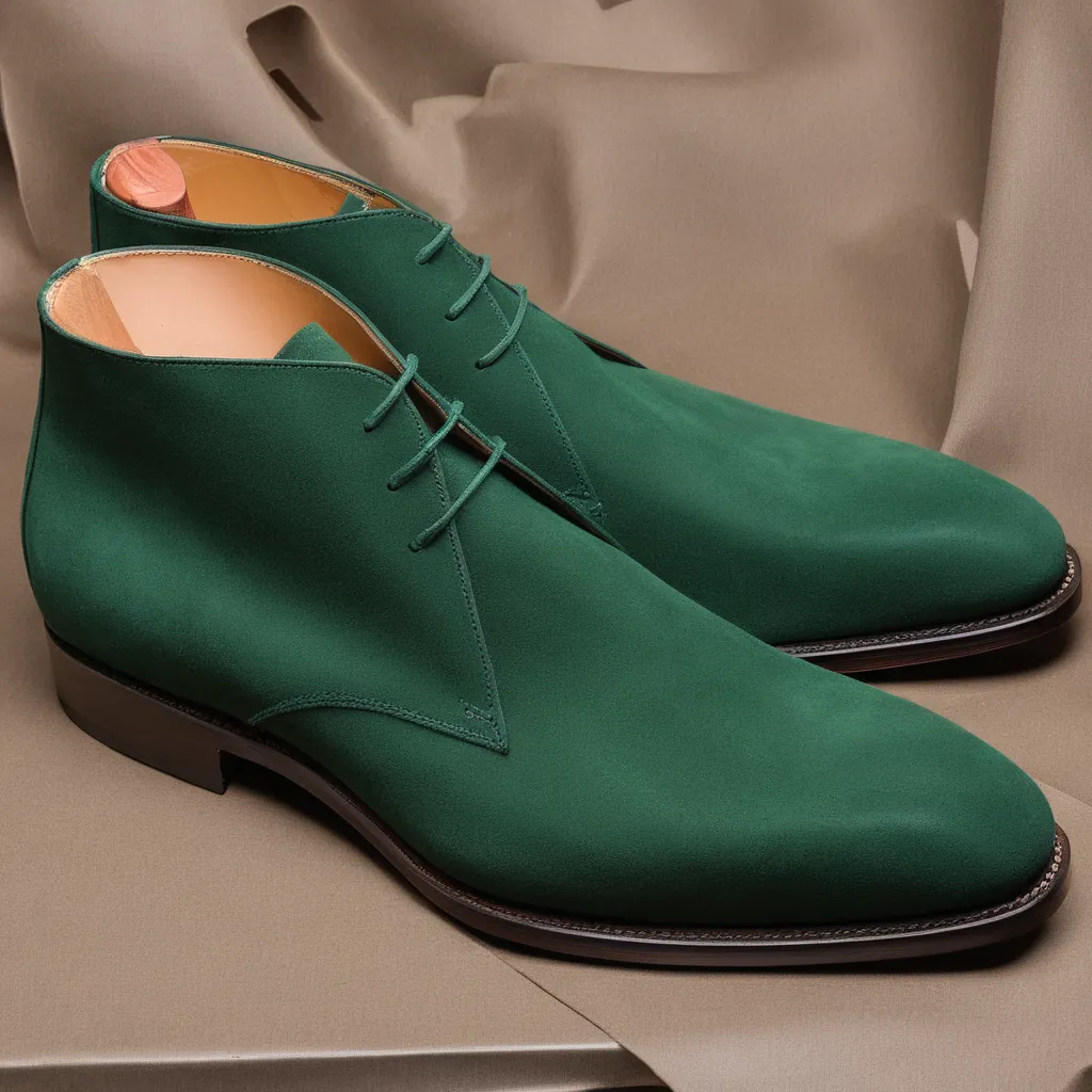 Green Suede Leather Gabrovo Chukka Lace Up Boots sold by Costoso Italiano
