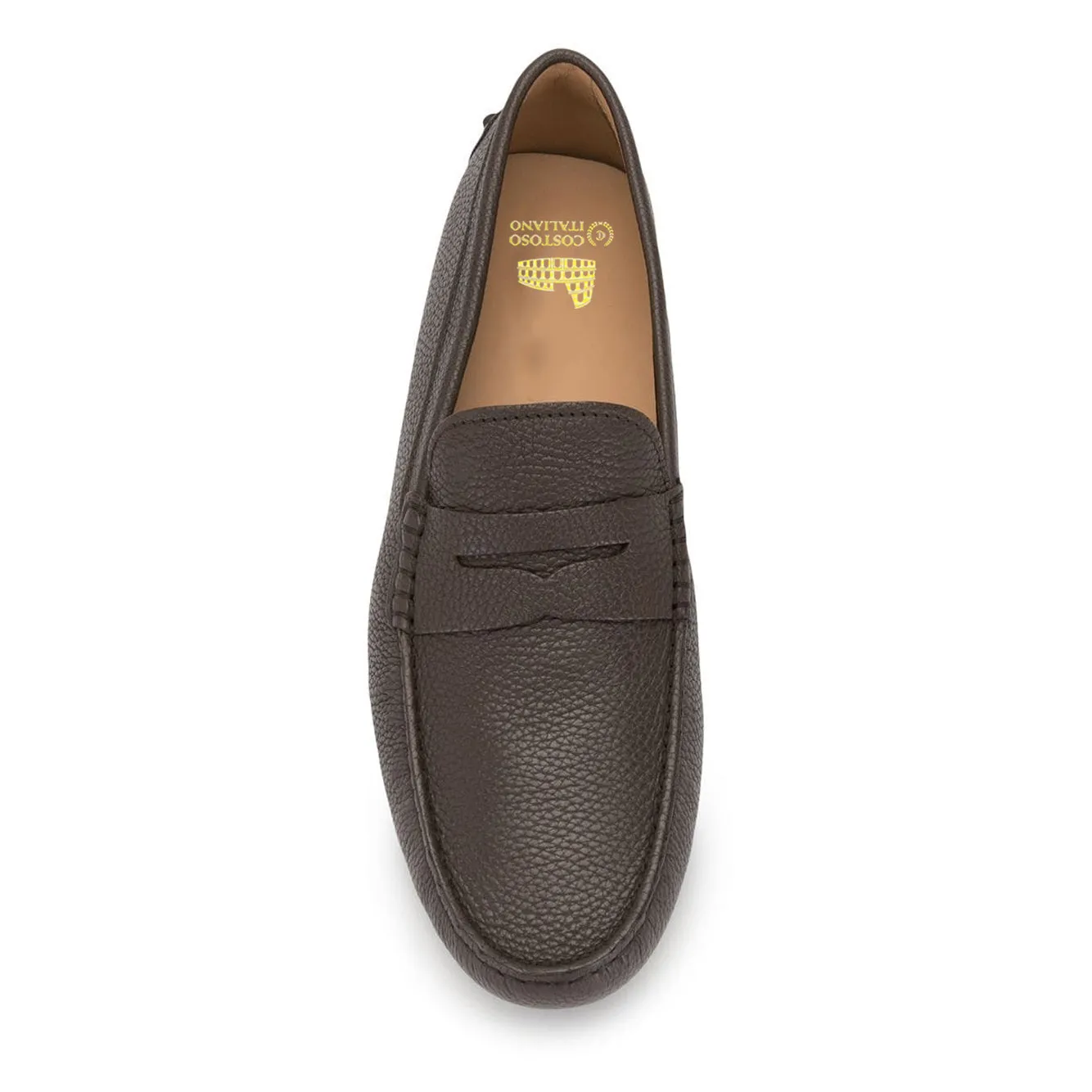Height Increasing Brown Leather Burgos Driving Loafers sold by Costoso Italiano product image thumbnail 3