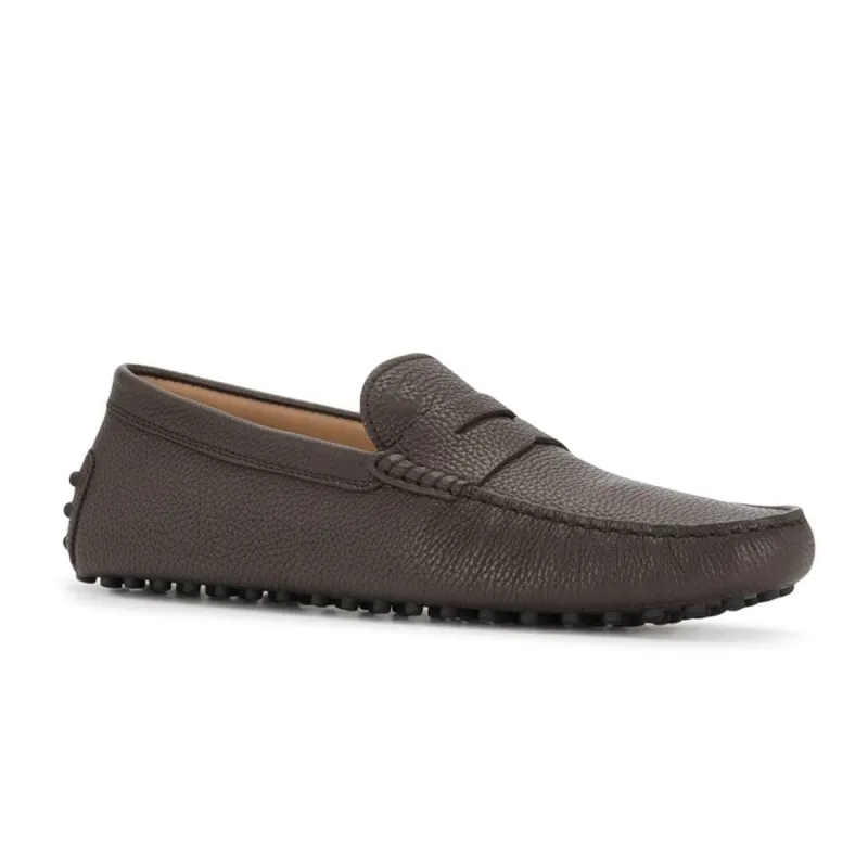 Height Increasing Brown Leather Burgos Driving Loafers sold by Costoso Italiano