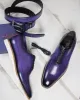 Purple Leather Ameryx Whole Cut Oxford Shoes with White Soles - Summer 2024 Collection sold by Costoso Italiano