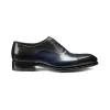 Flat Feet Shoes - Black and Navy Blue Leather Woodford Balmoral Toe Cap Oxfords with Arch Support sold by Costoso Italiano