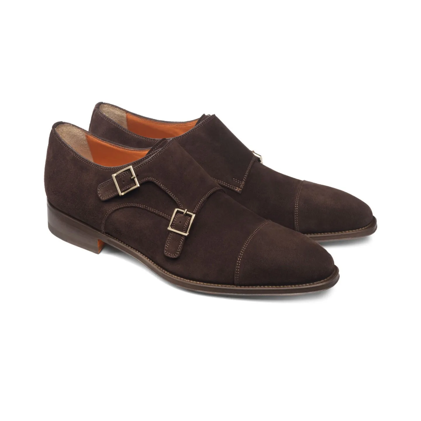 Height Increasing Brown Suede Castle Monk Straps sold by Costoso Italiano
