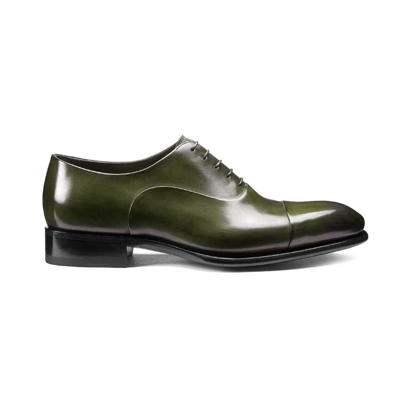 Flat Feet Shoes - Olive Green Leather Woodford Balmoral Toe Cap Oxfords with Arch Support sold by Costoso Italiano product image thumbnail 2