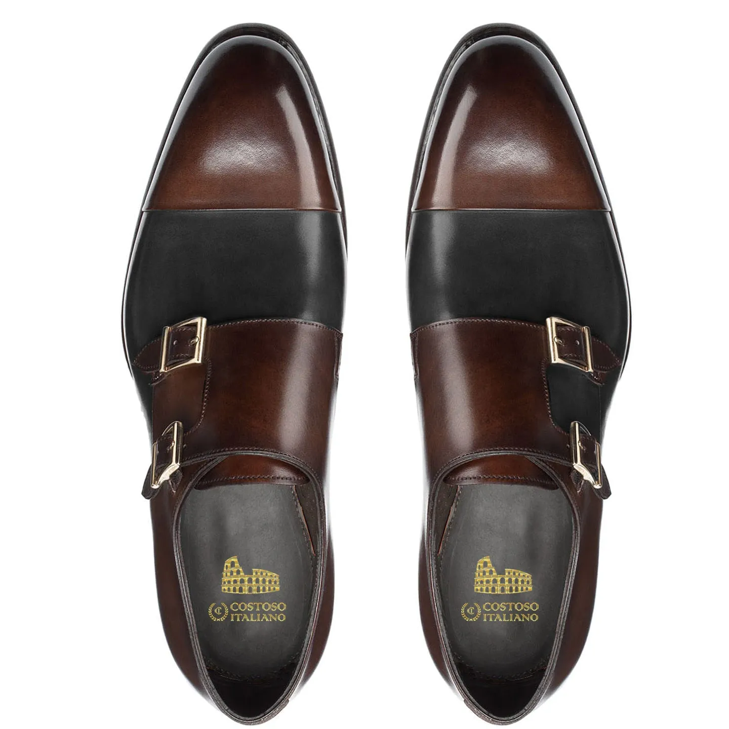 Brown and Black Leather Castle Monk Straps sold by Costoso Italiano product image thumbnail 3