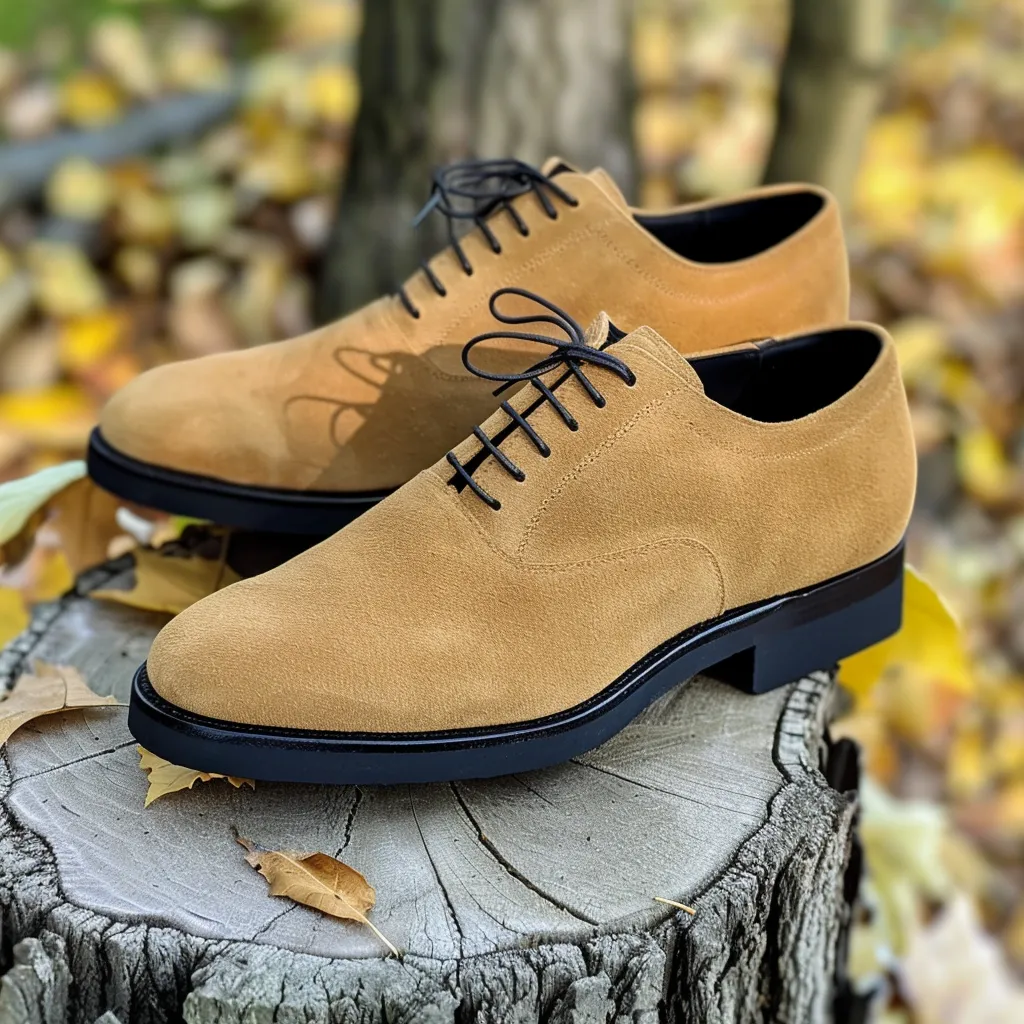 Tan Suede Leather Italo With Thick Sole Oxford sold by Costoso Italiano