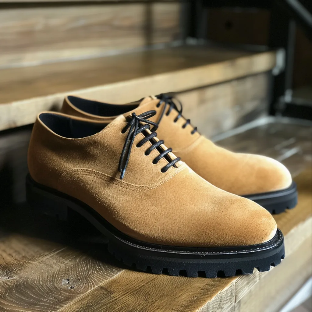 Tan Suede Leather Isidoro With Thick Sole Oxford sold by Costoso Italiano
