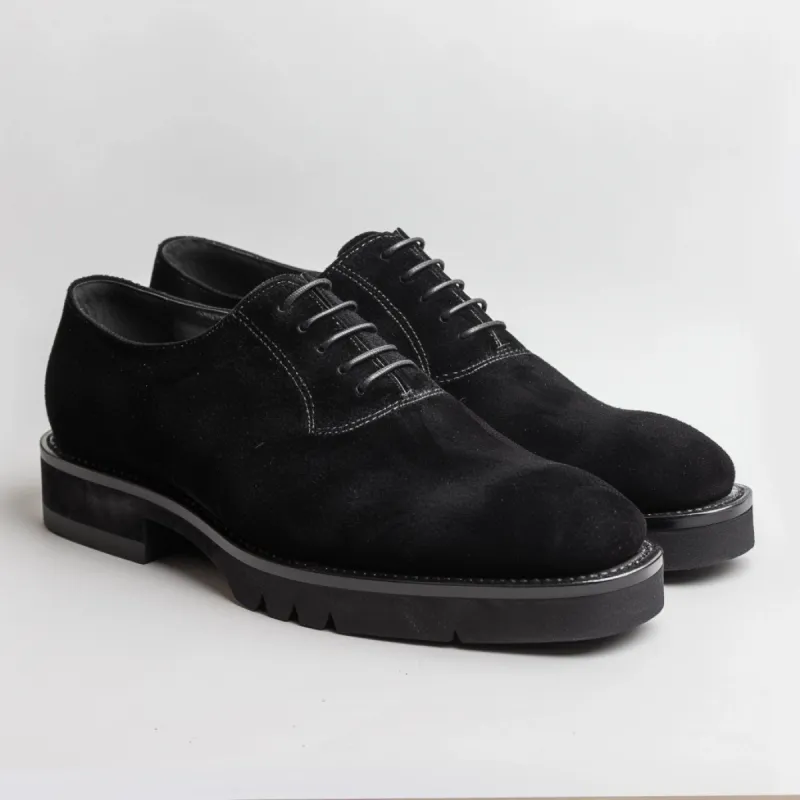 Black Suede Leather Iacopo With Thick Sole Oxford sold by Costoso Italiano