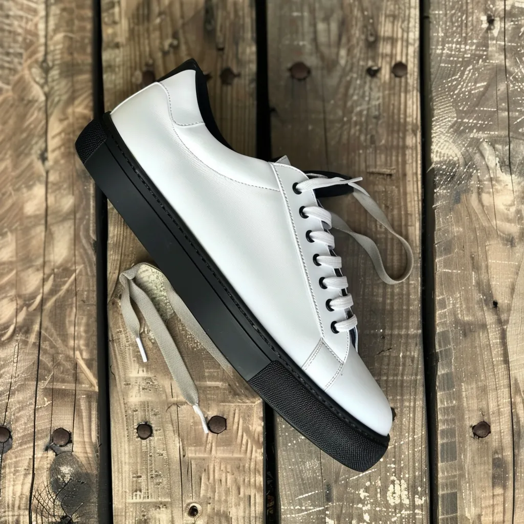 White Adelmo With Black Sole Sneakers sold by Costoso Italiano