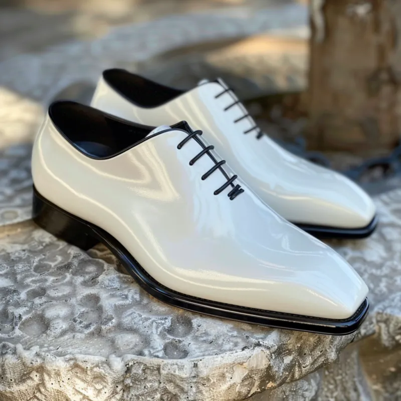 White Oliviero Oxford Shoes sold by Costoso Italiano