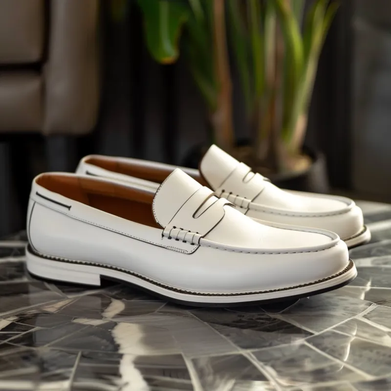 White Nazario Loafers sold by Costoso Italiano