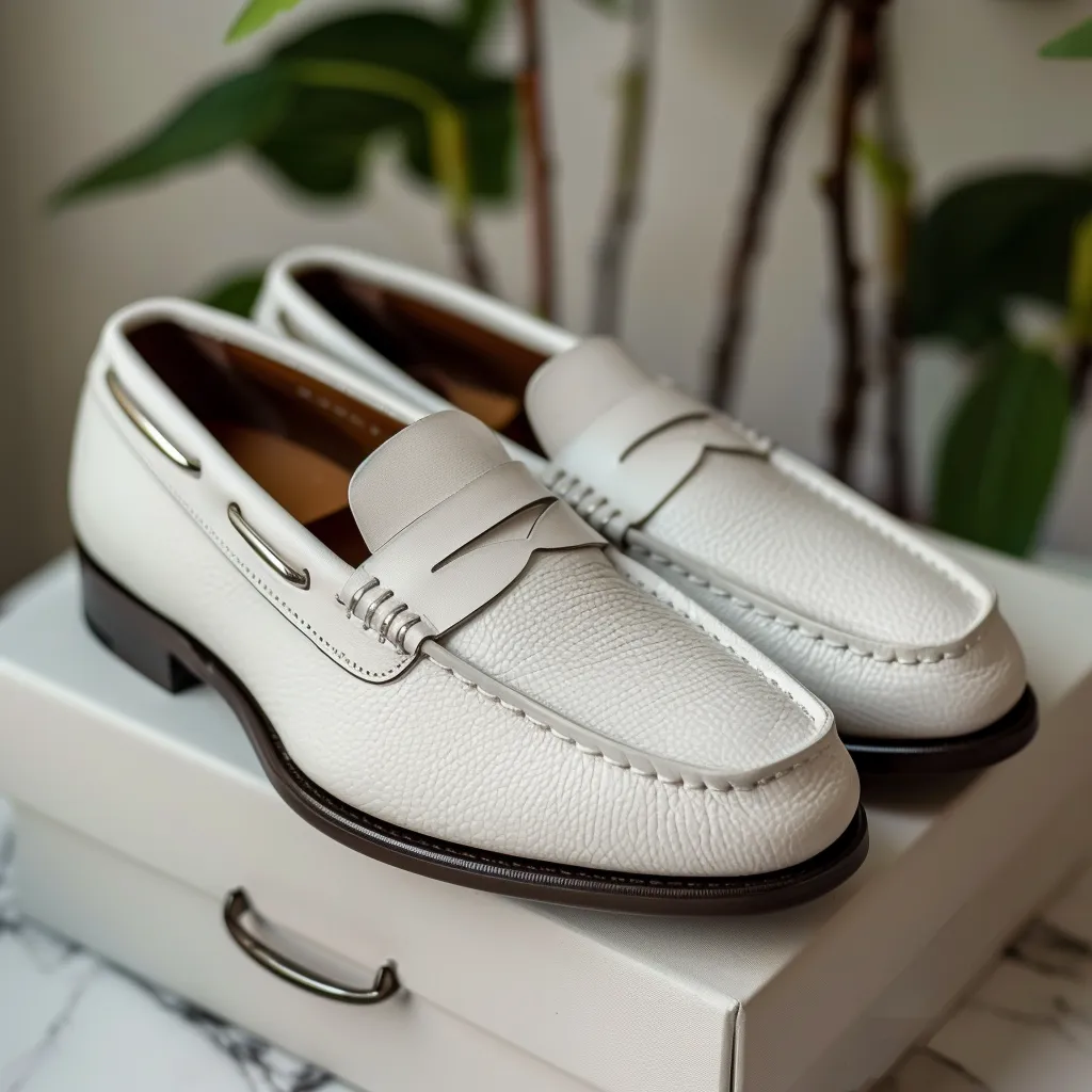 White Narciso Loafers sold by Costoso Italiano