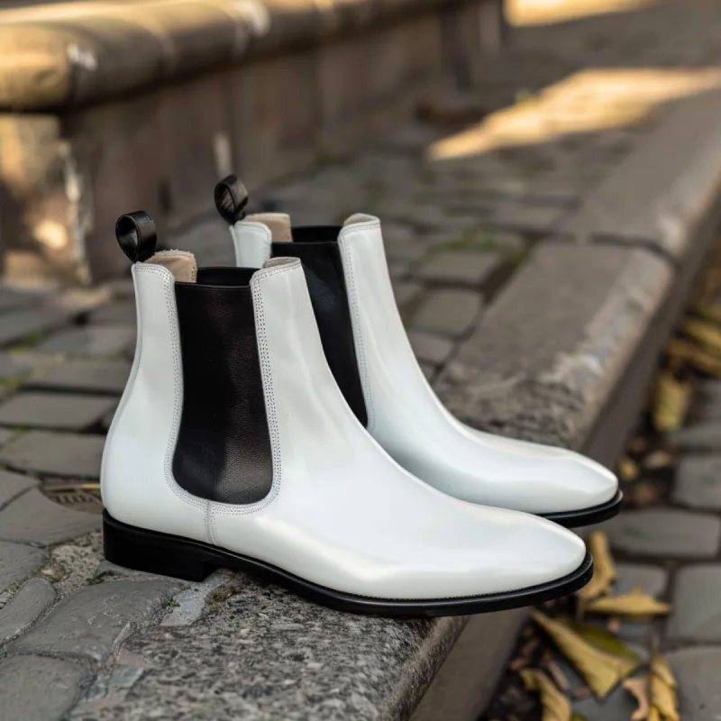 White Metodio Chelsea Boot sold by Costoso Italiano