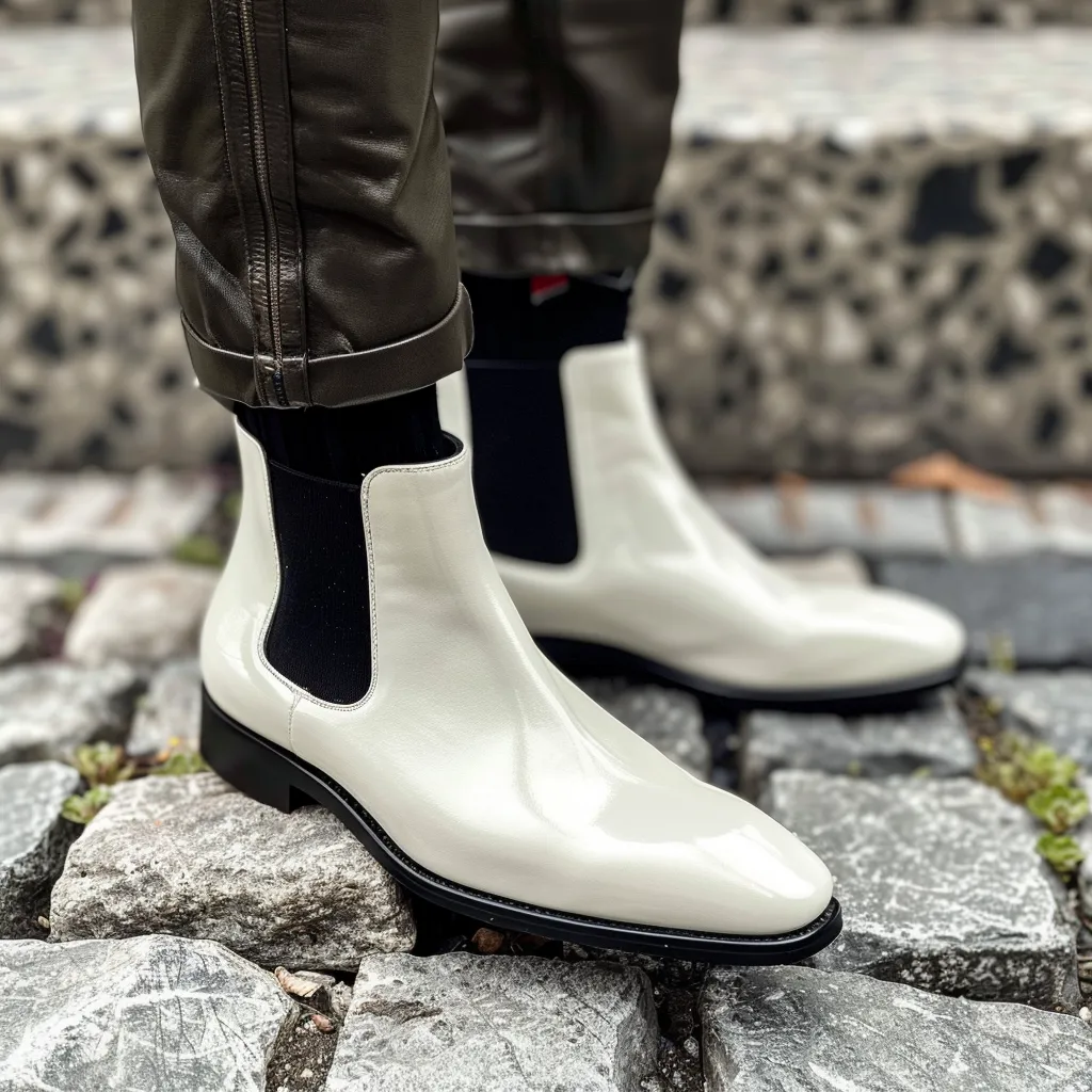 White Melchiorre Chelsea Boot sold by Costoso Italiano