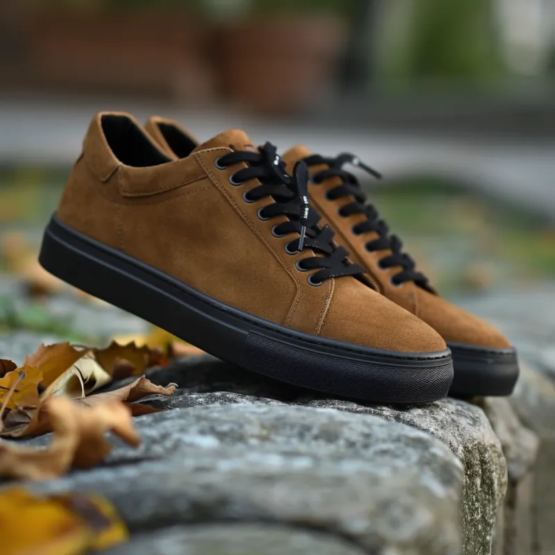Brown Suede Leather Liberale With Thick Sole Sneakers sold by Costoso Italiano