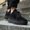 Black Suede Leather Leandro With Thick Sole Sneakers sold by Costoso Italiano