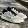White Suede Leather Aureliano Sneakers sold by Costoso Italiano