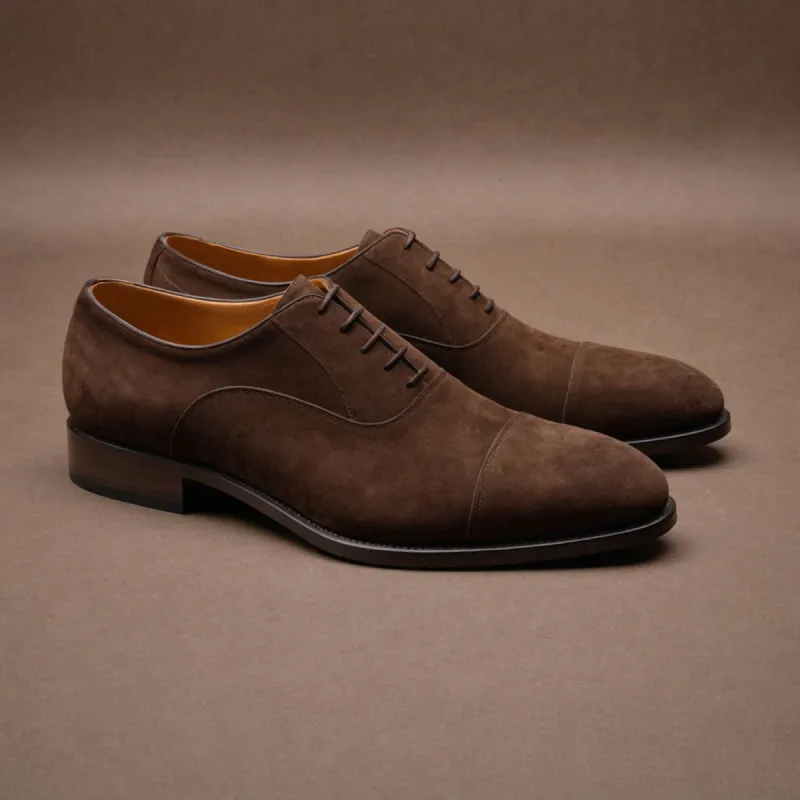 Brown Leather Woodford Balmoral Toe Cap Oxfords sold by Costoso Italiano