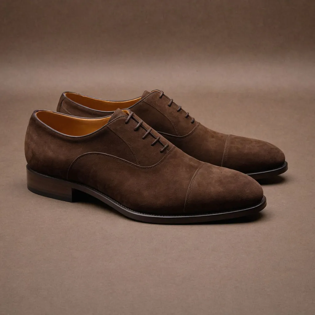 Brown Suede Woodford Balmoral Toe Cap Oxfords sold by Costoso Italiano