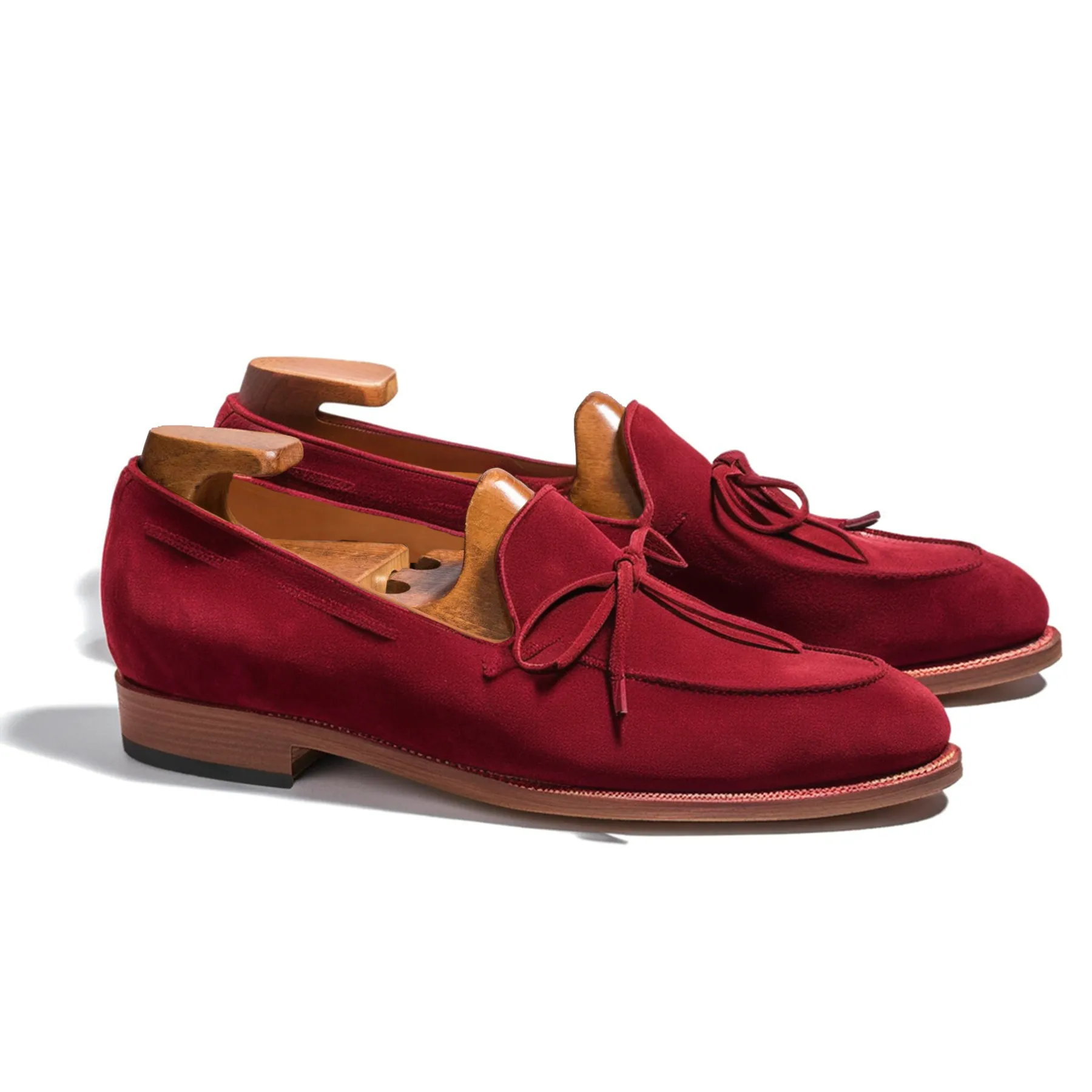 Burgundy Suede Leather Yukon Loafers sold by Costoso Italiano