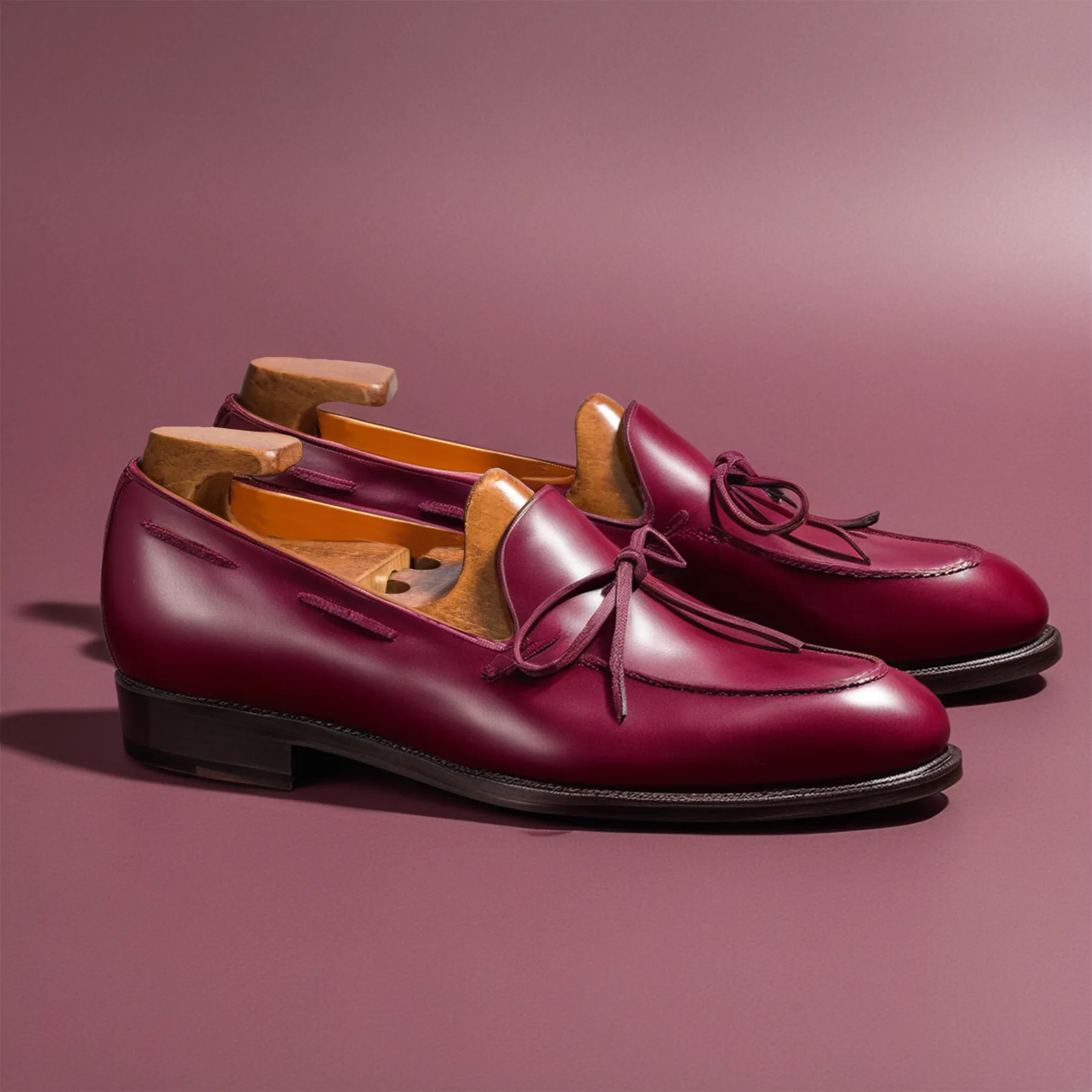Burgundy Leather Yukon Loafers sold by Costoso Italiano