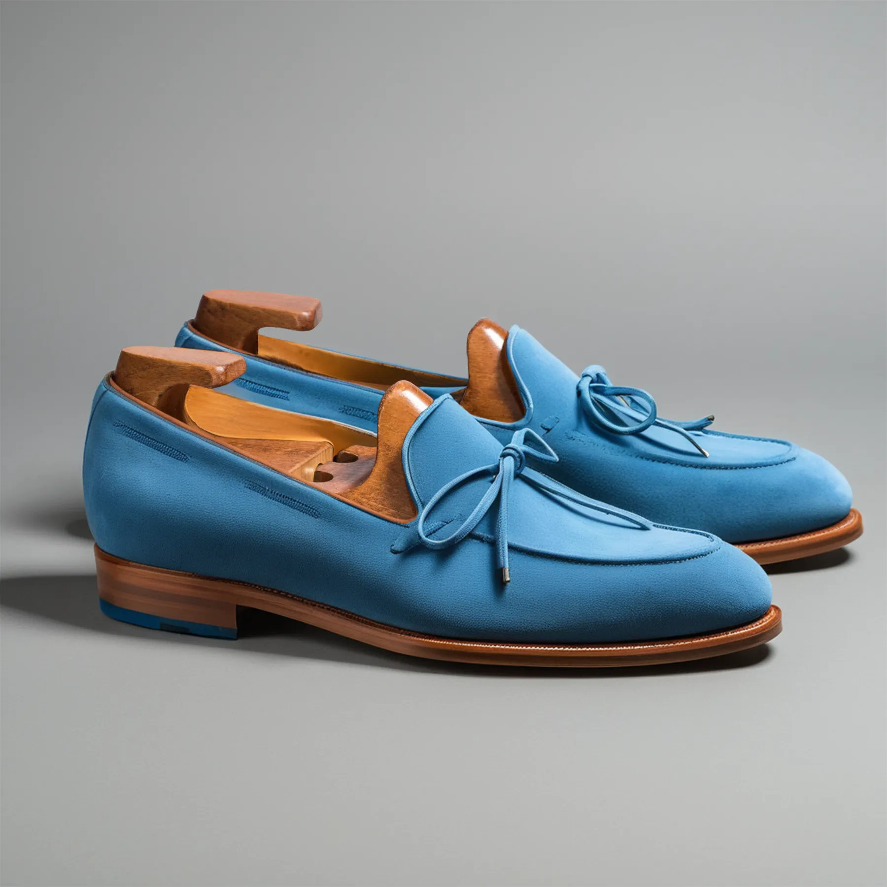 Blue Suede Leather Yukon Loafers sold by Costoso Italiano