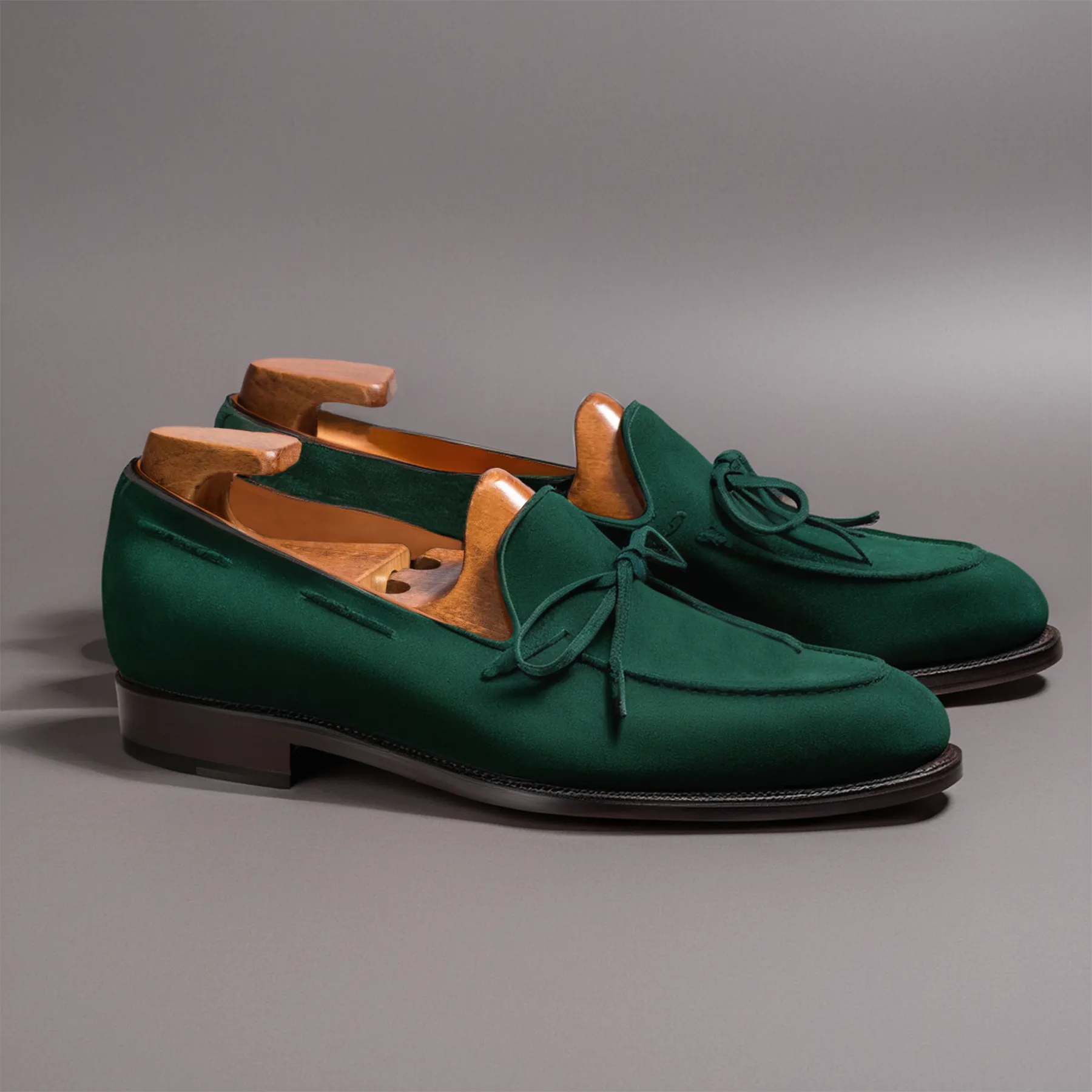Green Suede Leather Yukon Loafers sold by Costoso Italiano