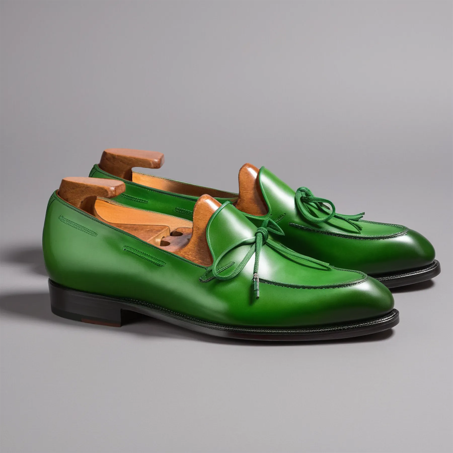 Green Leather Yukon Loafers sold by Costoso Italiano
