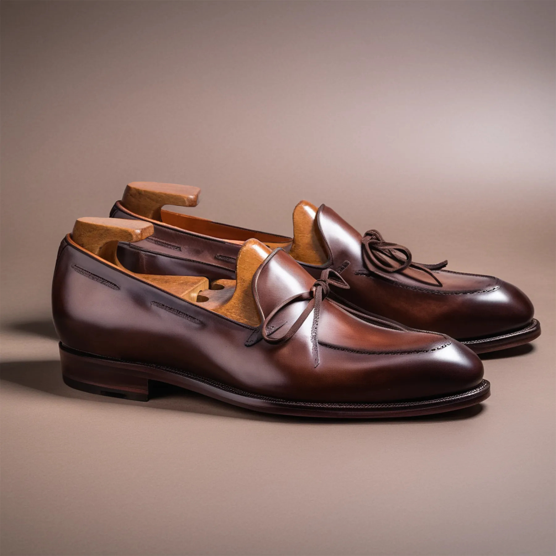 Brown Leather Yukon Loafers sold by Costoso Italiano
