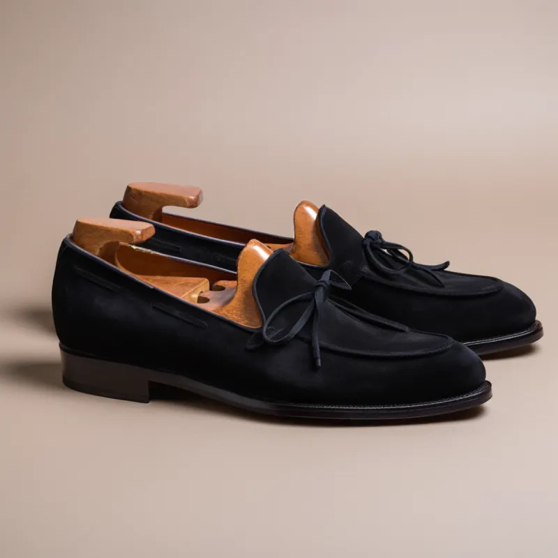Black Suede Leather Yukon Loafers sold by Costoso Italiano