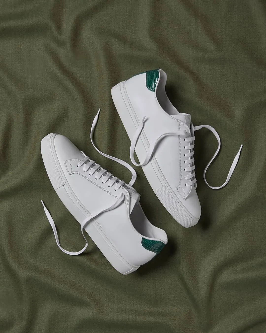 White Leather Anthea Lace-Up Sneakers sold by Costoso Italiano