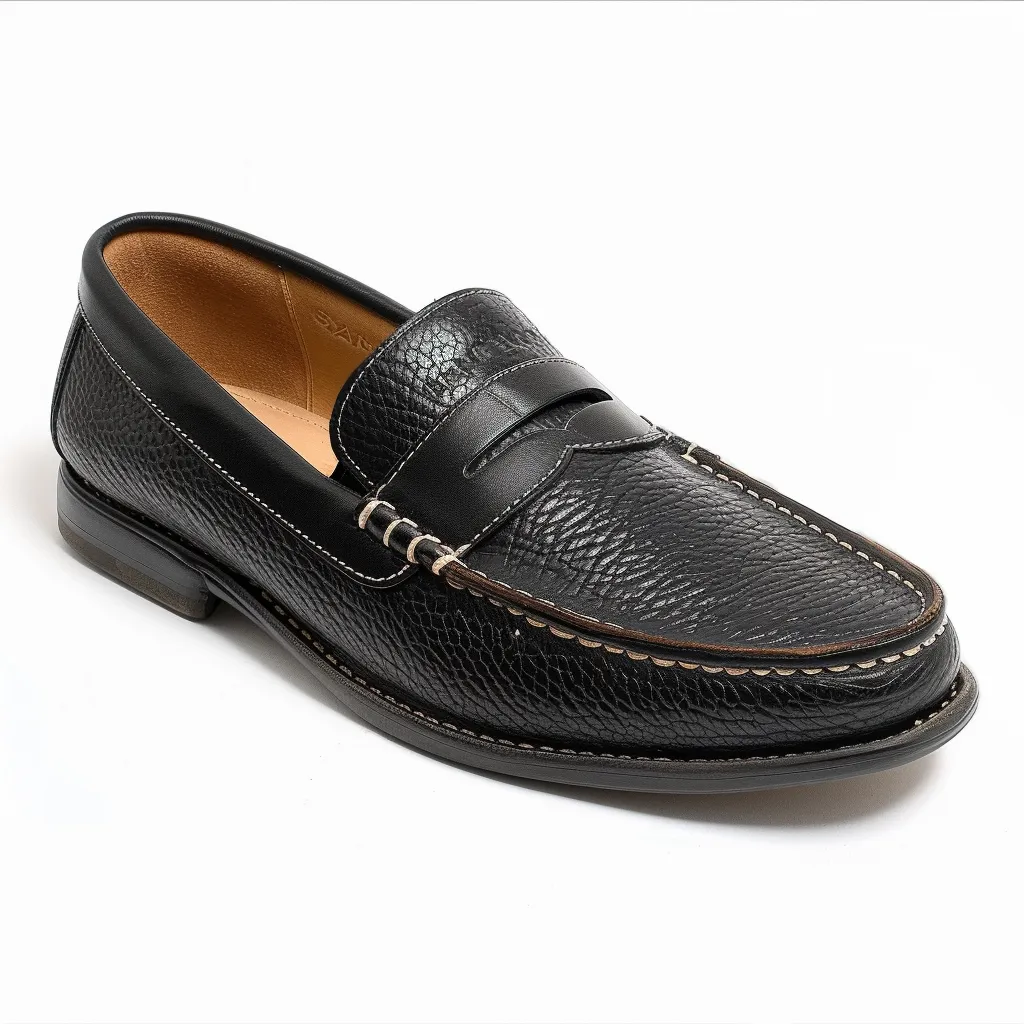 Black Leather Relaxed Venetian Slip-On Loafers - Summer 2024 Collection sold by Costoso Italiano
