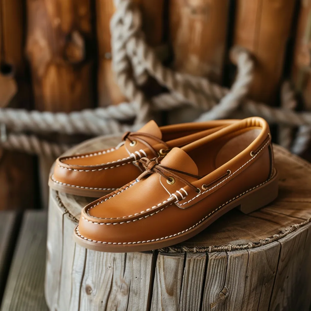 Tan Teodoro Boat Shoes with Tan Sole sold by Costoso Italiano