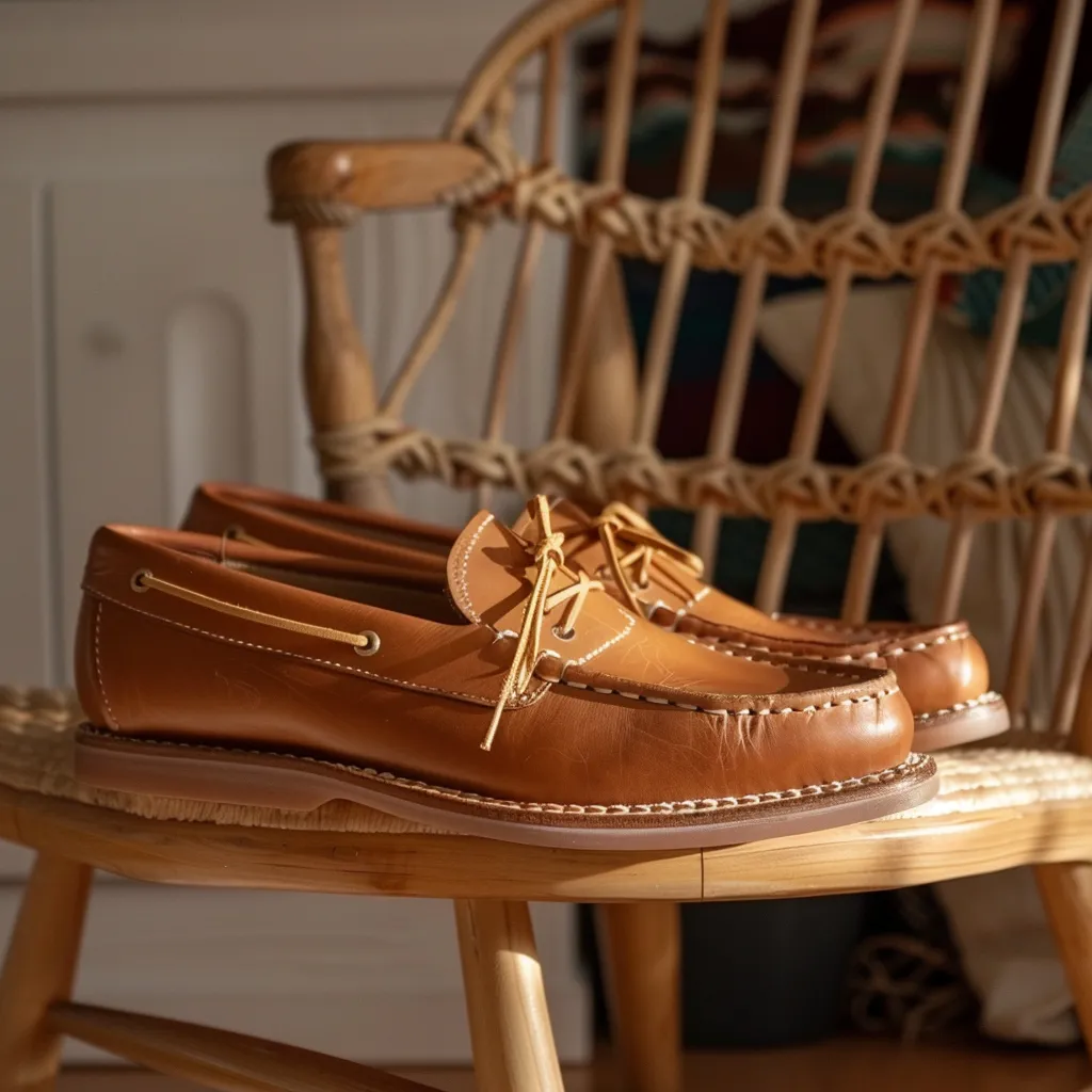 Tan Ugo Boat Shoes with Tan Sole sold by Costoso Italiano