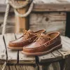 Brown Orlando Boat Shoes with Tan Sole sold by Costoso Italiano