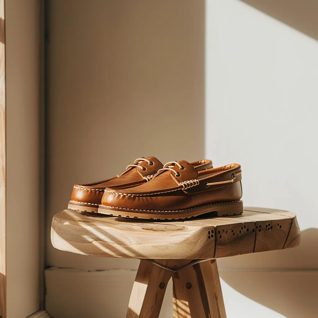 Brown Oreste Boat Shoes with Tan Sole sold by Costoso Italiano