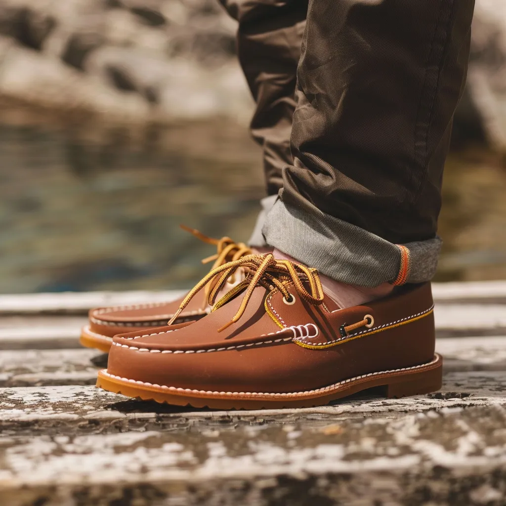 Brown Maurizio Boat Shoes with Honey Sole sold by Costoso Italiano