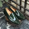 Green Leather Guido Loafers sold by Costoso Italiano
