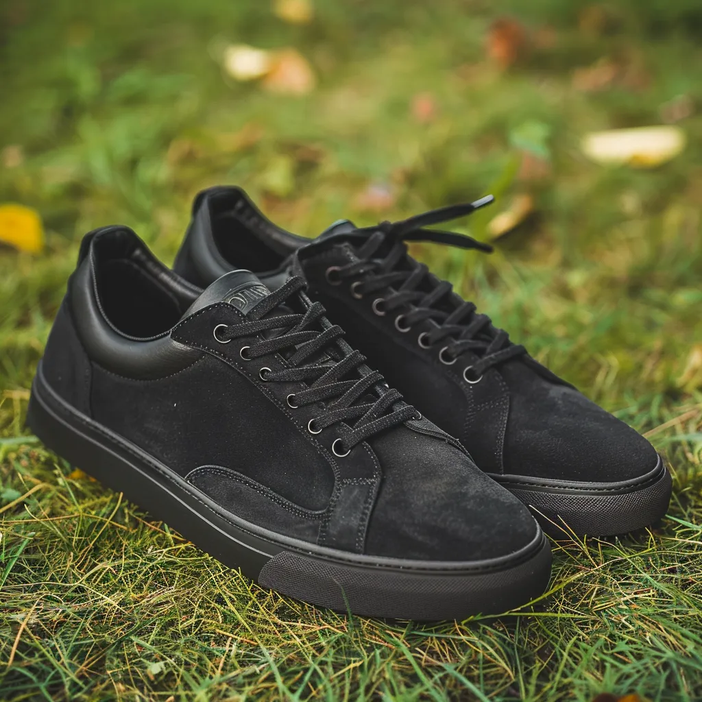 Black Nubuck Leather Franco Sneakers sold by Costoso Italiano