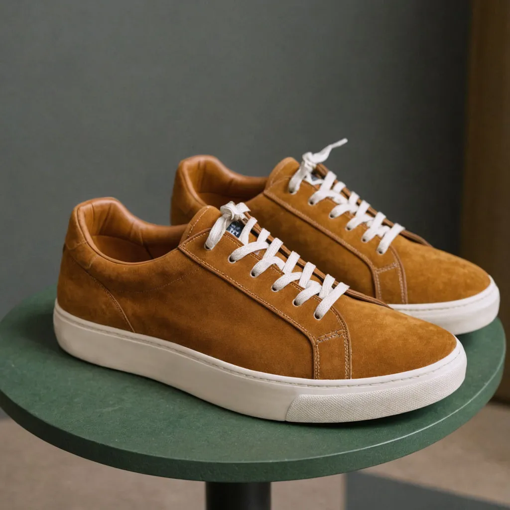 Brown Nubuck Leather Ivano Sneakers sold by Costoso Italiano