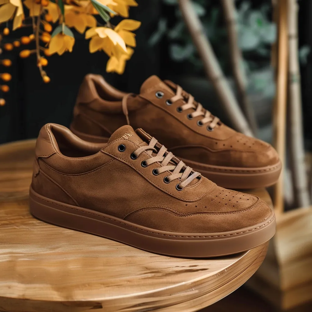 Brown Nubuck Leather Ippolito Sneakers sold by Costoso Italiano