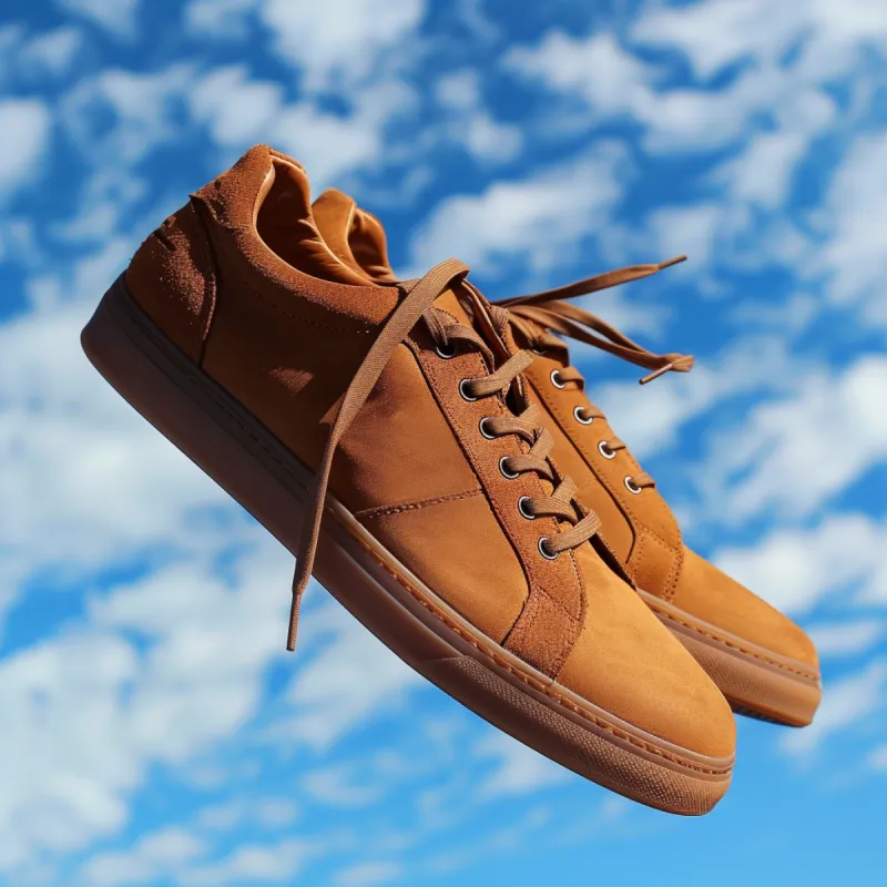 Brown Nubuck Leather GiosuÃ¨ Sneakers sold by Costoso Italiano