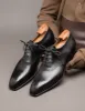 Black Leather Kratio Brogue Oxfords - Formal Shoes sold by Costoso Italiano